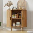 thumbnail image 3 of 31.5" Fluted Sideboard Buffet Cabinet,Storage with Sliding Doors & Adjustable Shelf, Modern Accent Console Table Coffee Bar for Living Room, Kitchen, Dining Room, Entryway, 3 of 8