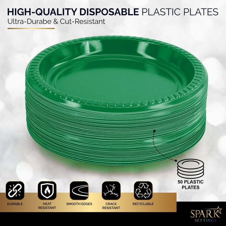 Disposable Paper Plates Green 6 3 4 Inches Paper Dessert Plates Strong and Sturdy Disposable Plates for Party Dinner Holiday Picnic or Travel