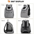 thumbnail image 4 of Gray - Portable Dog Backpack Comfortable Breathable for Small Dogs Puppy Cats Pet Traveling Hiking Camping Carrier Backpacks, 4 of 5
