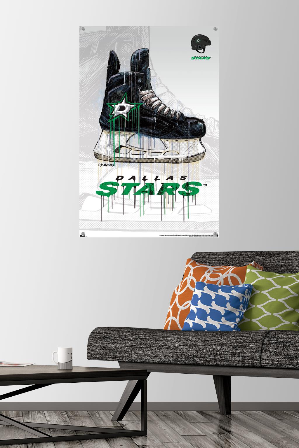 NHL Dallas Stars - Drip Skate 21 Wall Poster with Pushpins, 22.375" x 34"