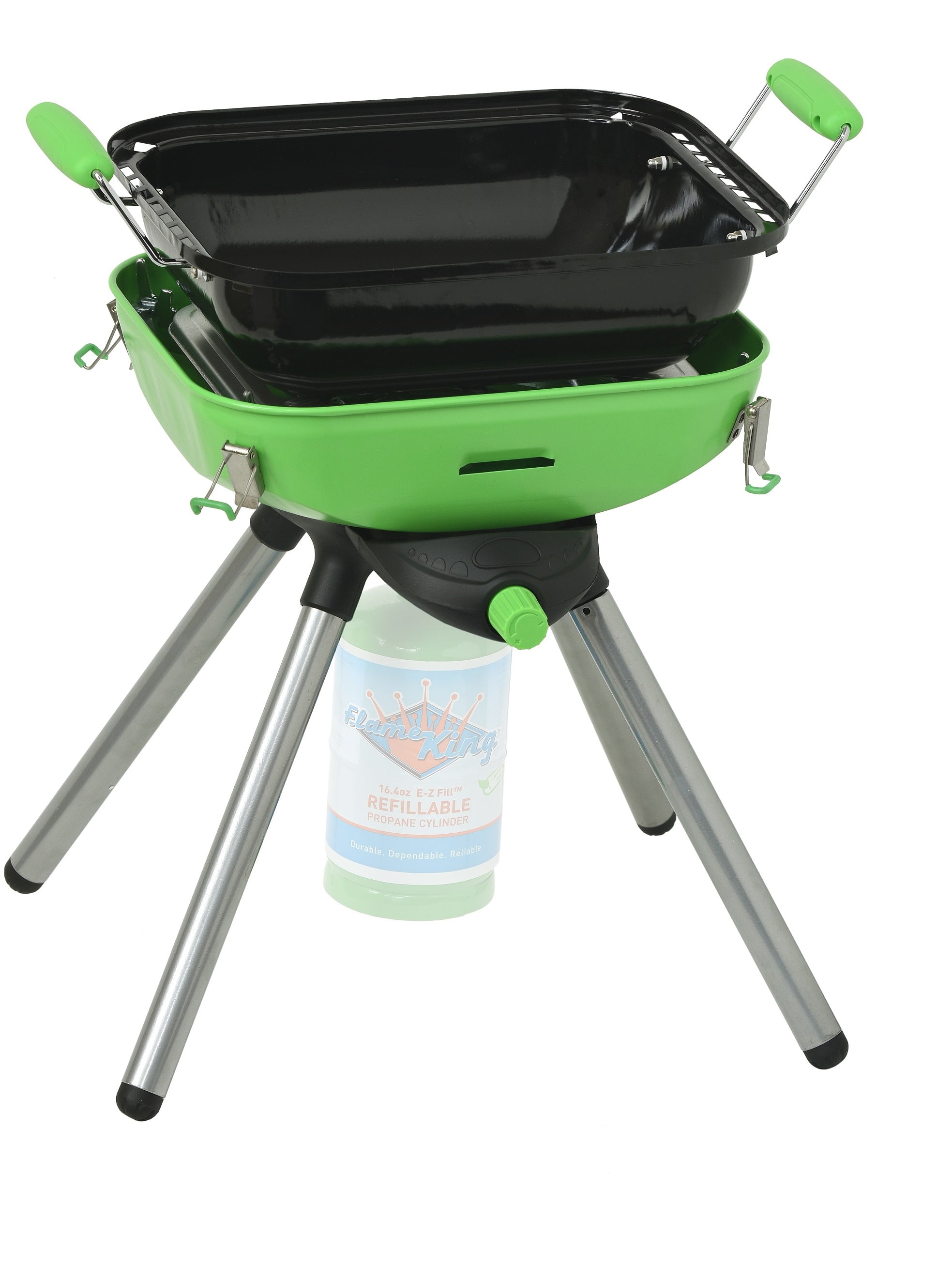Flame King Multi-Functional Portable Propane BBQ Grill Camp Stove, Lighweight & Portable