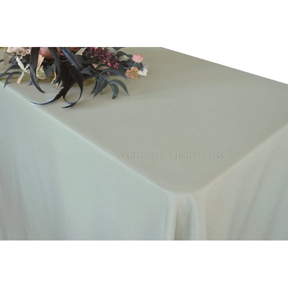 Wedding Linens Inc. 60"x120" Heavy Duty(200 GSM) Rectangular Polyester Tablecloth - Silver