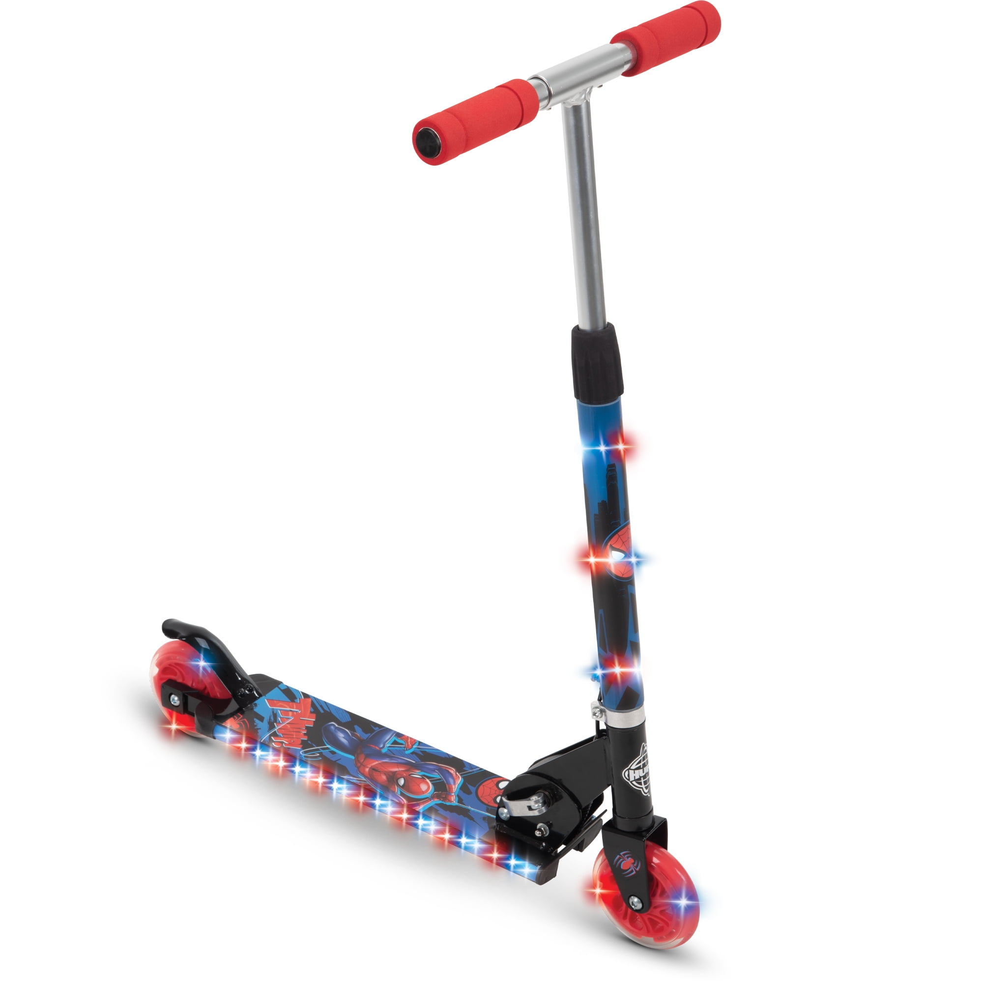 Huffy Marvel Spider-Man Electro-Light Inline Kick Scooter for Boys