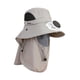 thumbnail image 4 of Sombrero para exteriores con ventilador, transpirable, con solapa para cubrir el cuello y la cara, protección solar. Gris claro, 4 of 9