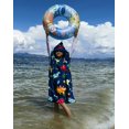 thumbnail image 2 of Poncho con capucha Towel Athaelay para niños, diseño de dinosaurios azul marino, 2 of 6