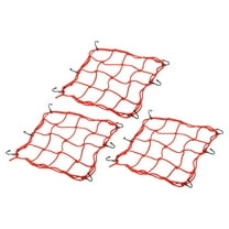 Unique Bargains Cargo Net High Elastic Motorcycle Luggage Straps with 6 Hooks Bicycle Red 11.8"x11.8"