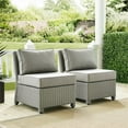 thumbnail image 2 of Crosley Bradenton Wicker Patio Armless Chair in Gray (Set of 2), 2 of 8