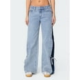 thumbnail image 3 of Michellecmm Women‘s Fall Baggy Jeans Light Blue Side Strap Bows Contrast Color Loose Leisure Wide Leg Trousers, 3 of 8
