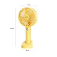 thumbnail image 3 of Ventilador de mano Portátil 1000-1200mAh USB Recargable Escritorio Amarillo, 3 of 3