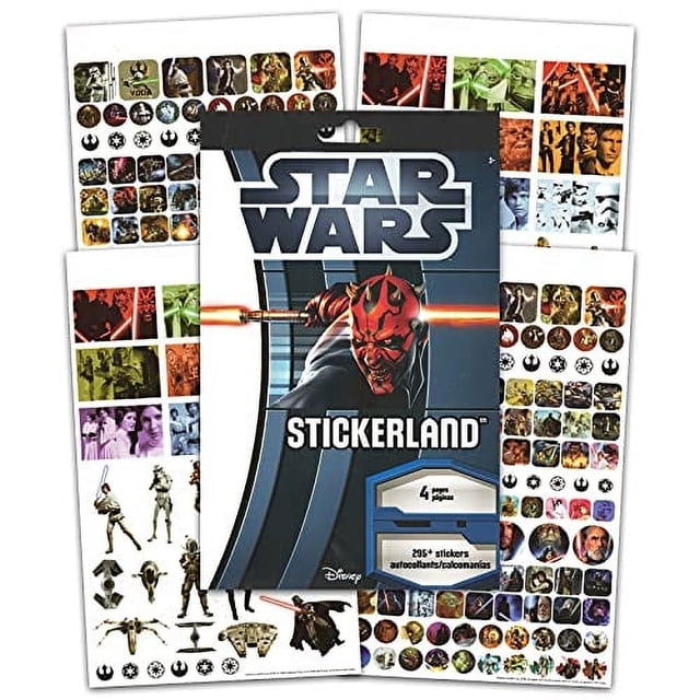 Pegatinas de Star Wars, 4 hojas de pegatinas decorativas de