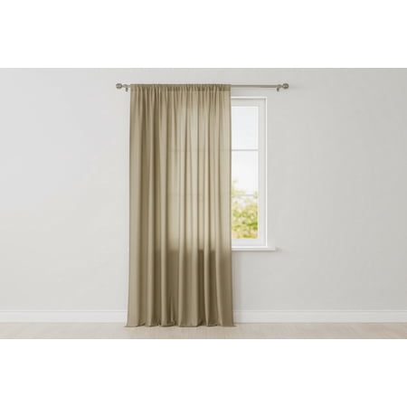 Solid Poplin Window Curtain or Photography Backdrop 58 Wide - Beige