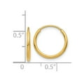 thumbnail image 2 of 14k Yellow Gold Polished Hollow tube 1.25mm Endless Hoop Earrings 14x14mm Wide 1.25mm Thick Hoop Earring for Women, 2 of 2