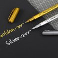 thumbnail image 2 of LNGOOR 2pcs Metallic Art Pen  Waterproof Diy Painting Marker  Water-based Ink Pen For Greeting Cards  Autograph  Signature, 2 of 7