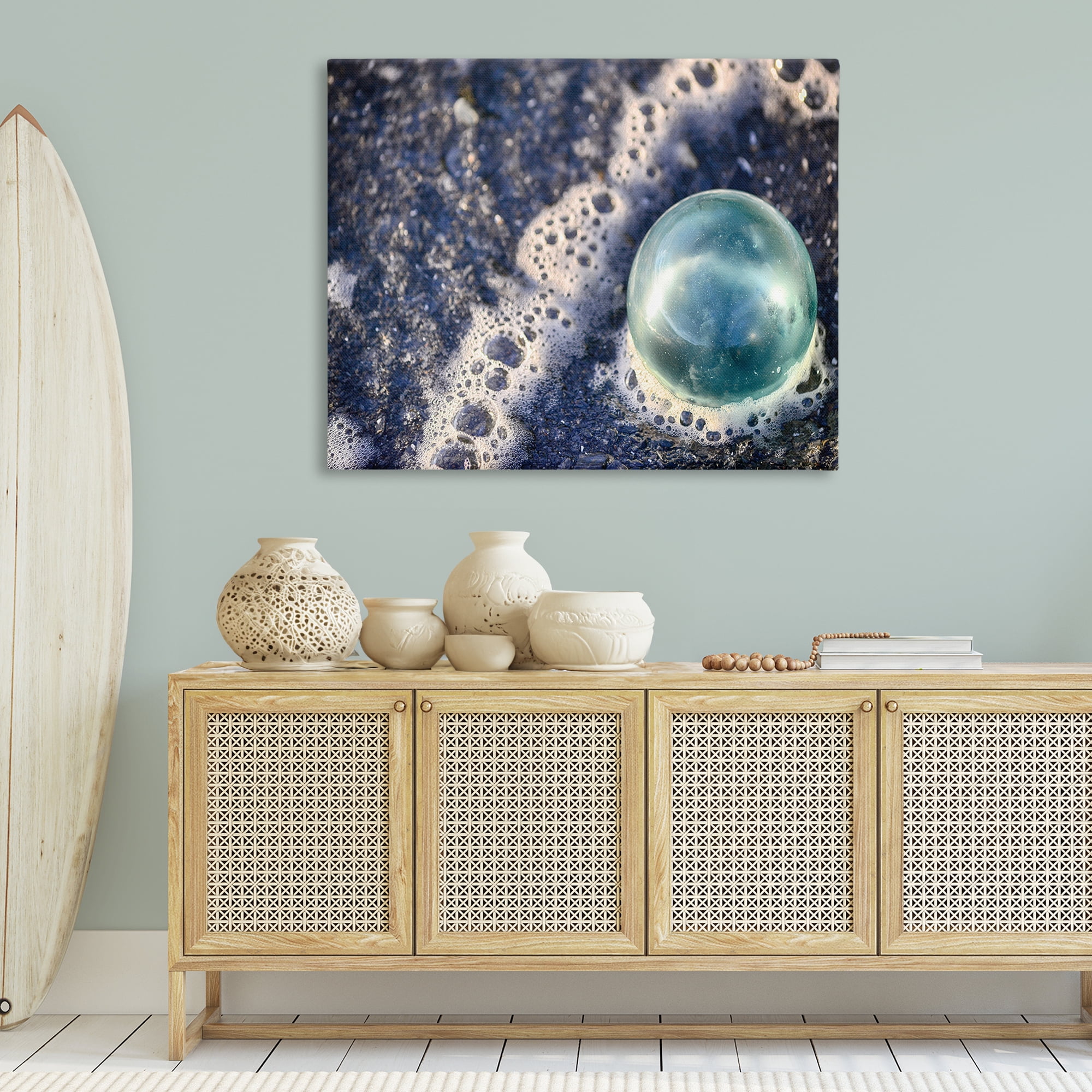 Stupell Industries Beach Foam & Bubble Nautical & Beach Photography Wrapped Canvas Art Print Wall Art, 48 x 36