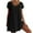 Black, variant on Bigersell Shirt Dress Women's Summer Casual V-Neck Short Sleeve Folding Solid Dresses Tennis Dress Women's Plus Cocktail Dresses, Style 32416, Black L