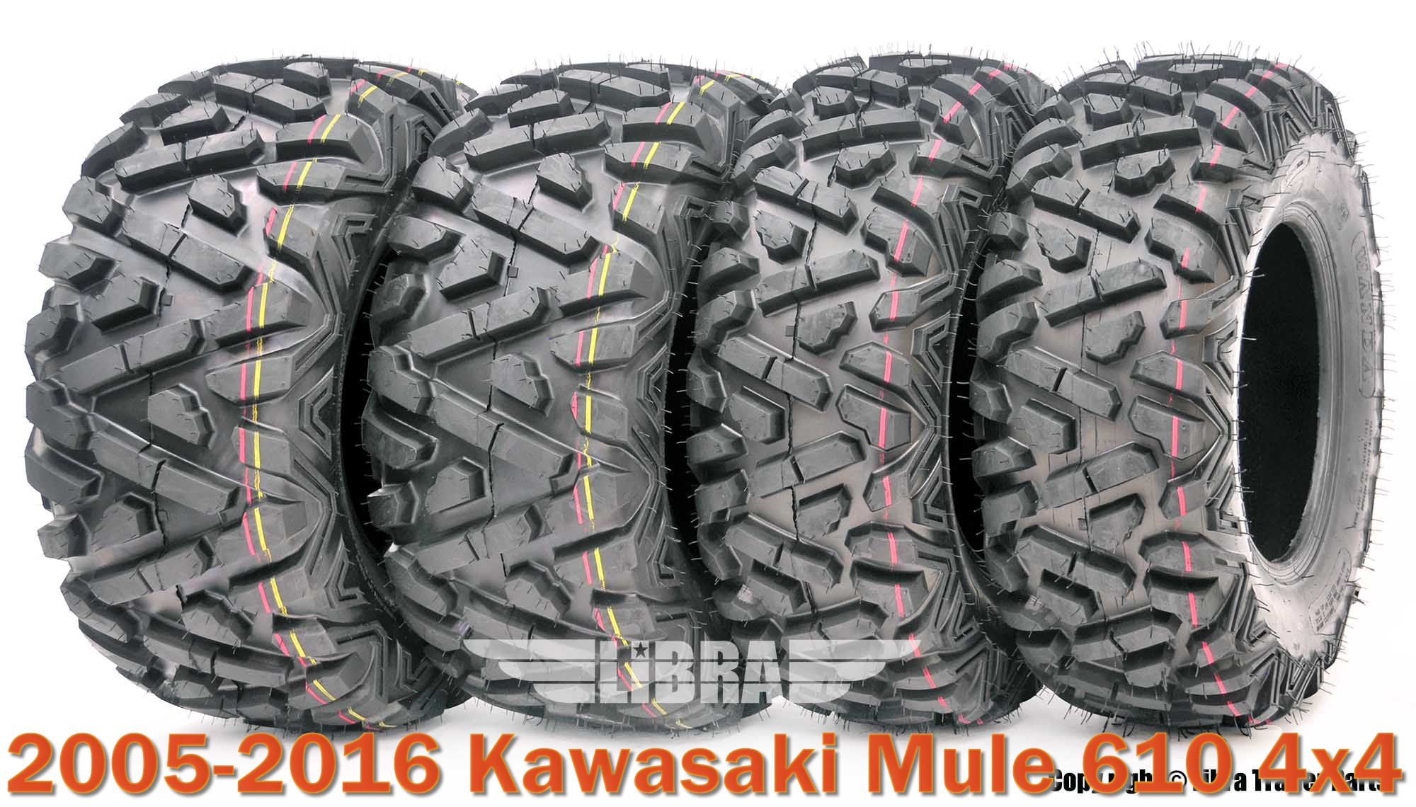 Set 4 UTV ATV Tires 24x9-10 & 24x11-10 6PR for 05-16 Kawasaki Mule 610 ...