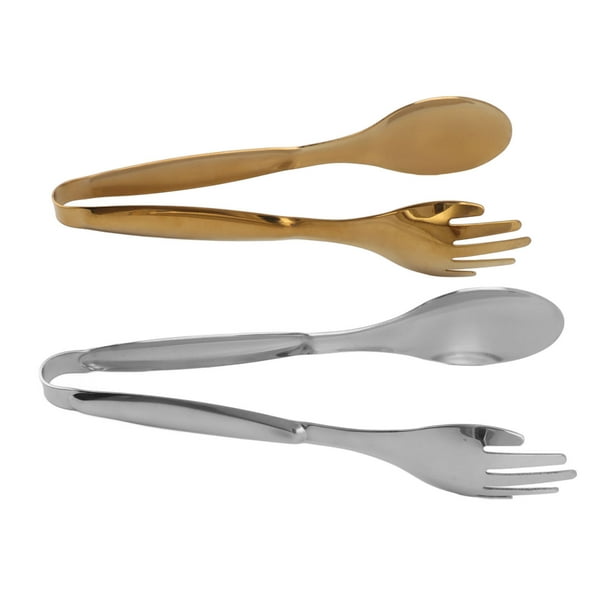 Pinzas Para Tenedor, Cuchara, Pinzas Para Servir Ensalada, Acero Inoxidable 304, Grado Alimenticio, Portátiles, Doradas Y Plateadas, Duraderas Para Cocina