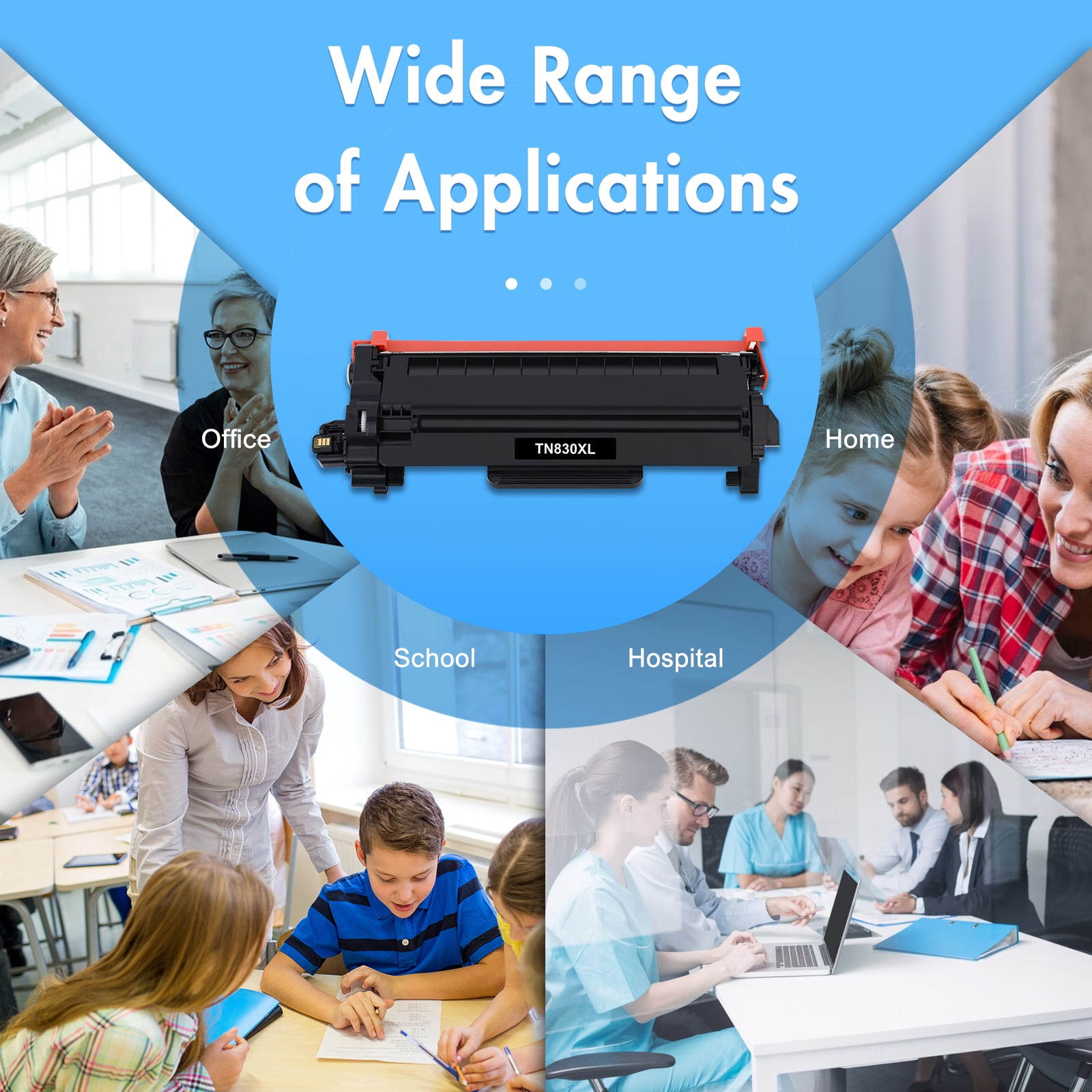 2 Pcs TN830 TN830XL Toner Cartridges Compatible for Brother TN 830XL TN830 TN 830 XL V R HL-L2460dw HL-L2420dw HL-L2465dw MFC-l2820dw Printer Ink Black