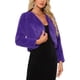 thumbnail image 4 of CHAQUETA CORTA ABIERTA INSPIRADA EN CHIC PARA MUJER, BOLERO DE FALSO PIEL DE MANGA LARGA, ABRIGO DE INVIERNO XL MORADO, 4 of 5