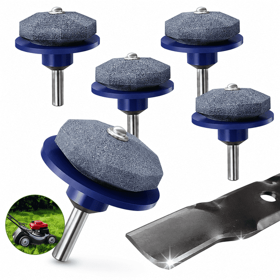 Lawn Mower Blade Sharpener, 5 Packs Blue Universal Drill Bit Sharpener, Multi-Purpose Garden Tool Sharpener, Professional Lawn Mower Accessories for Power Hand Drill