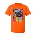 thumbnail image 3 of Funny Neon Pug | Dean Russo Art Animal Lover Men's T-Shirt, Orange, XX-Large, 3 of 6