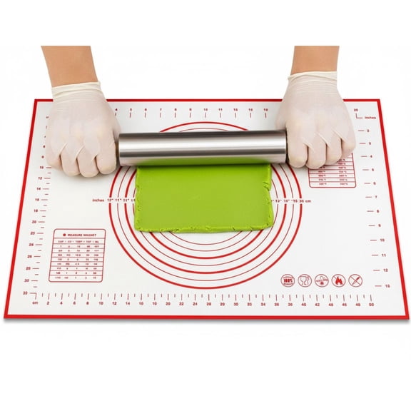 28"x20" Silicone Baking Mat, Non-Stick Non-Slip Pastry Dough Rolling Mat with Measurements