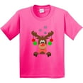 thumbnail image 3 of Inktastic Cute Christmas Reindeer with Red Nose, Ornaments and Bow Tie Youth T-Shirt, 3 of 5