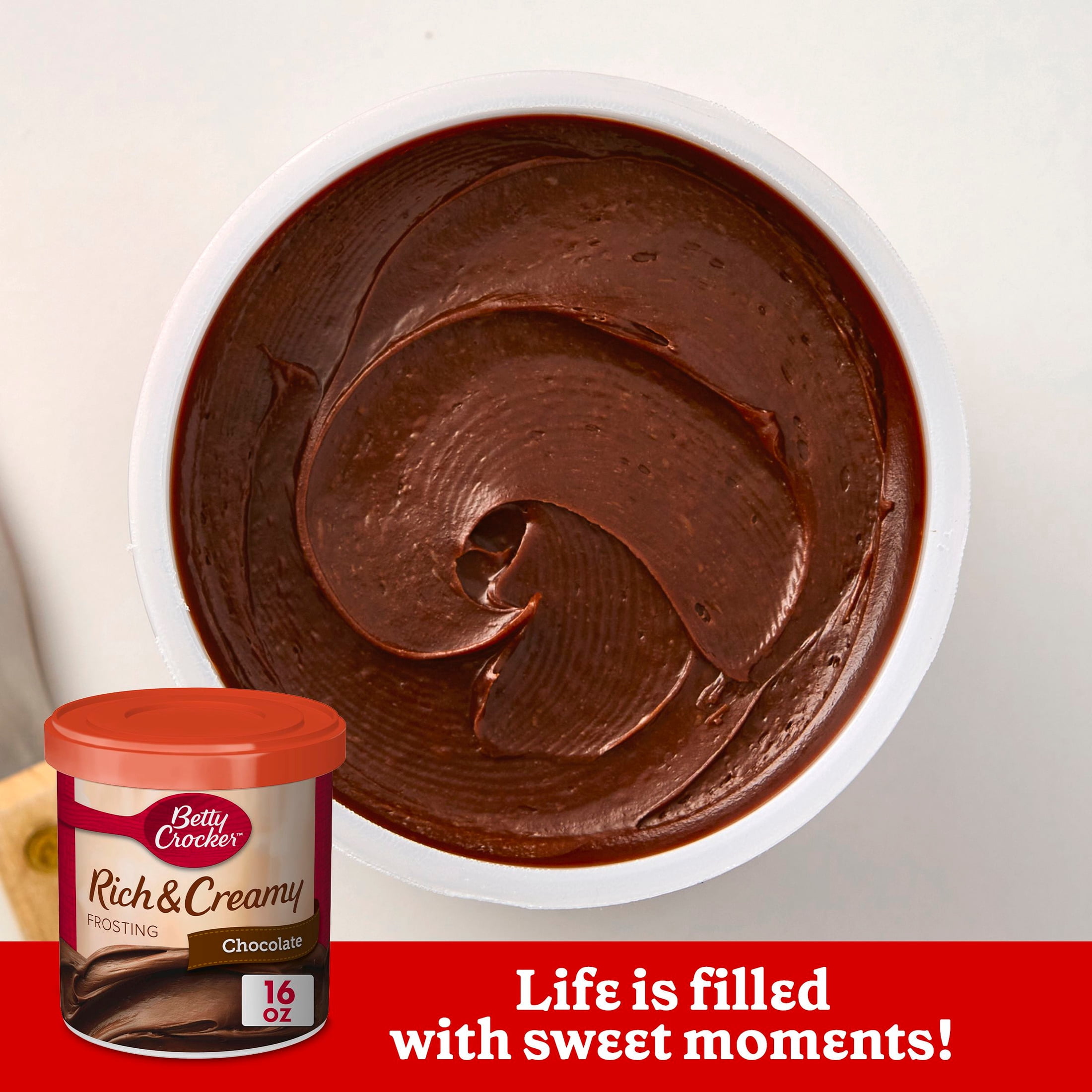 (6 pack) Betty Crocker Rich and Creamy Chocolate Frosting, Gluten Free, 16 oz