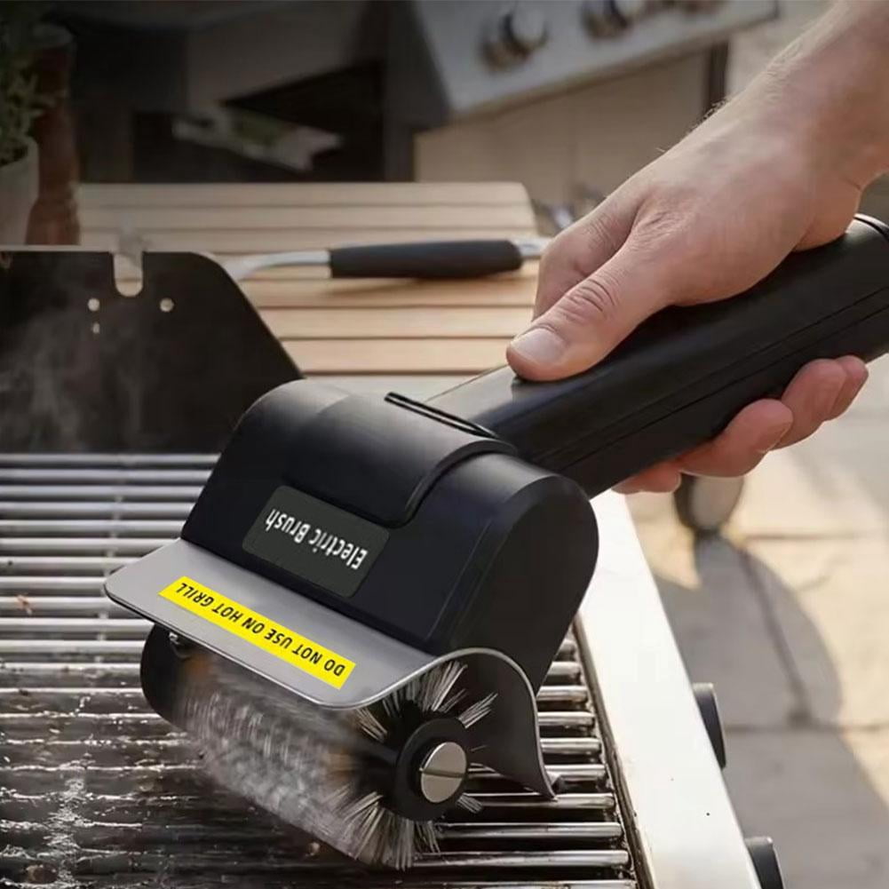Electric Grill Brush, Rechargeable Cordless Heavy Duty BBQ Cleaning Brush with Replaceable Stainless Steel Bristles, for Grates Griddles Outdoor BBQ Kitchen