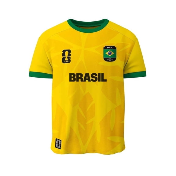 Playera FIFA Brasil para Niño, Manga Corta color Amarillo Talla 10