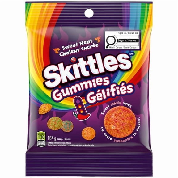 SKITTLES, Sweet Heat Gummy Candy, Bag, 164g