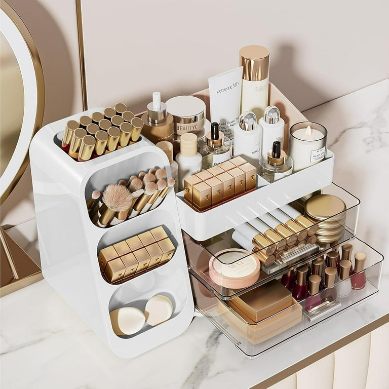 Delamu Makeup Organizer With Drawers, White photo 6