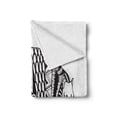 thumbnail image 2 of Hippo Soft Flannel Fleece Throw Blanket, Hippo Hand-Drawing Style Print Ornamented with Geometric Forms, Cozy Plush for Indoor and Outdoor Use, 50" x 60", Black and White, by Ambesonne, 2 of 6