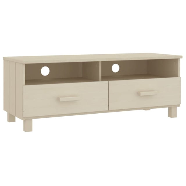 Soporte para TV VidaXL HAMAR marrón miel con 2 cajones de madera de pino y MDF