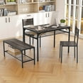 thumbnail image 4 of Costway 4 PCS Dinette Set for Small Place Breakfast Nook Modern Dining Table with 2 Chairs Grey, 4 of 10
