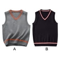 thumbnail image 4 of URMAGIC Baby Toddler Unisex Solid Color V Neck Sweater Vest Sleeveless Pullover Knitted Waistcoat, 4 of 9