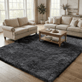 thumbnail image 4 of Rugs for Living Room, 5'x8' Soft Fluffy Area Rug for Bedroom, Plush Decorative Rug with Anti-Skid Backing, Indoor Home Carpet for Living Room, Dark Grey, 4 of 7