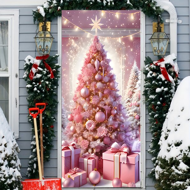 Christmas Door Frame Party Holiday Decoration Door Stickers Scene Hanging Cloth