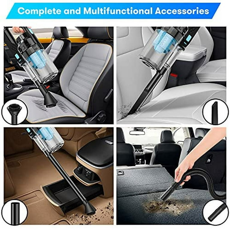 Baucatlan Car Vacuum with Powerful Suction, Portable Car Vacuum Cleaner  with 16.4 Ft Corded, 12V/150W/7500PA, Car Cleaning Kit with Three-Layer  HEPA