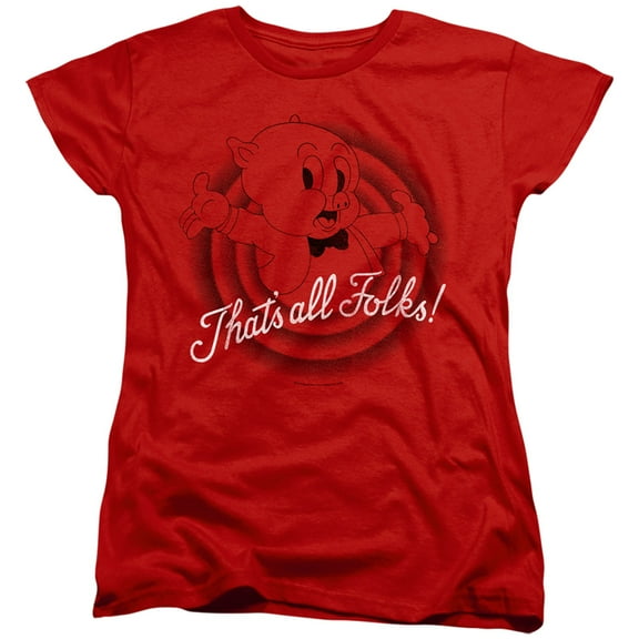 Looney Tunes Thats All FolkS/S S Women's T-Shirt Red