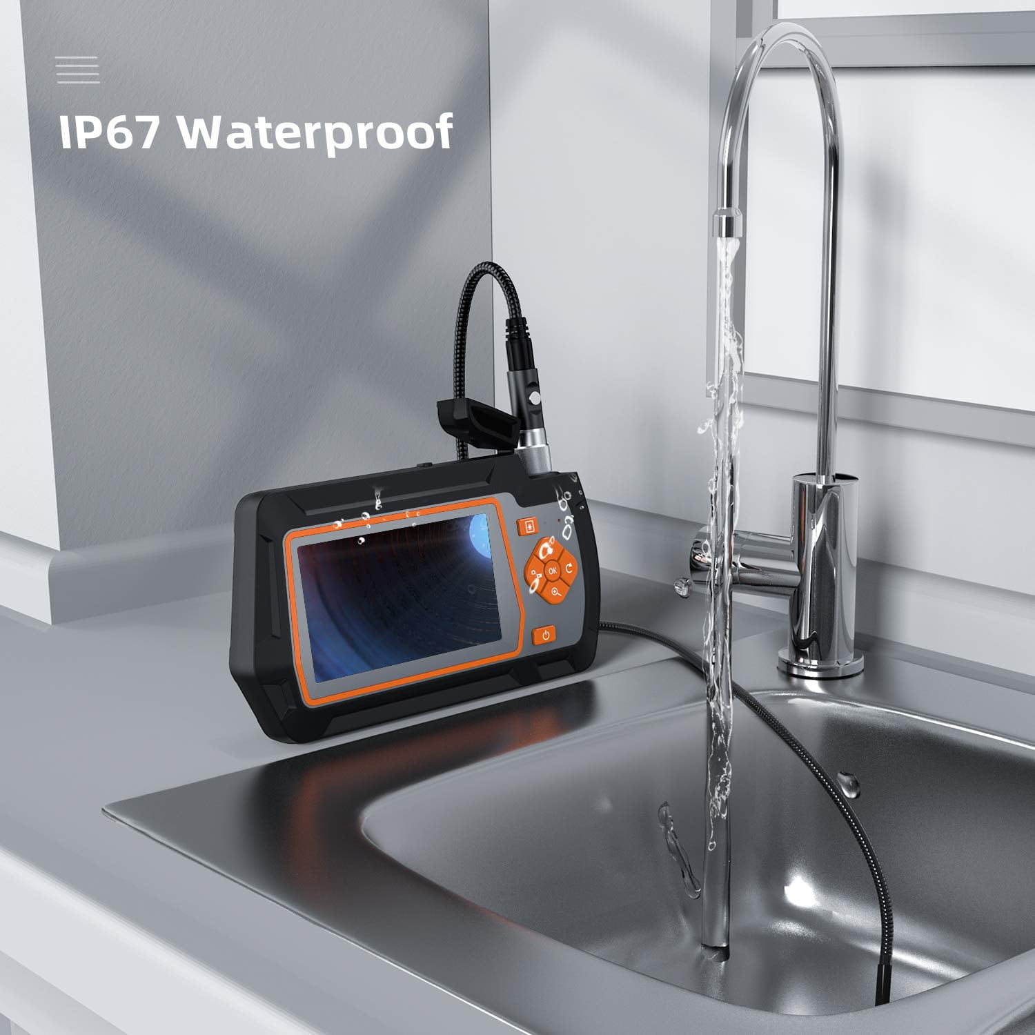 Borescope Camera 1080P 4.5/5.5mm Dual Lens with 4.3'' IPS Screen Wide Viewing Angle Video Snake Inspection Camera With 32GB Card ,Various Applicable