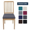 thumbnail image 2 of Smiry Dining Chair Seat Covers Stretch Jacquard Chair Slipcover with Ties (Set of 2, Dark Grey), 2 of 8