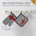 thumbnail image 4 of Yayeee Oven Mitts and Pot Holder Set of 4 Heat Resistant Kitchen Gloves Baking Hot Pad, Red Boat, 4 of 5