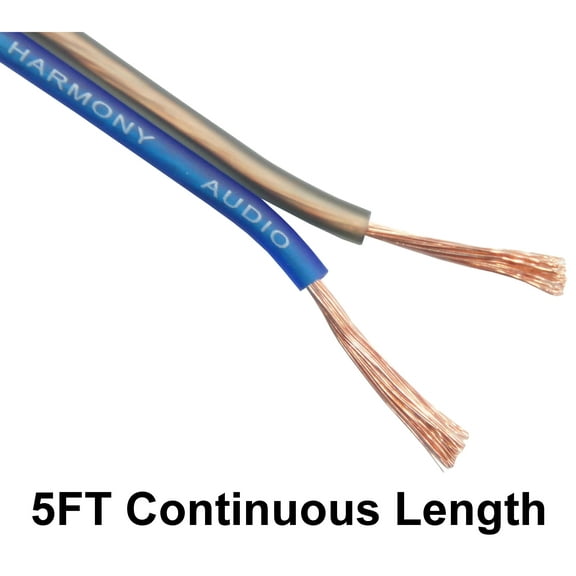 Harmony Audio 16 Gauge CCA Car Home Stereo Matte Blue Speaker Wire Cable 5 Feet
