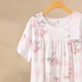 thumbnail image 4 of Chemise de Nuit pour Femmes, Manches Courtes à Col Rond Imprimé, Robe d'Allaitement, Rayonne Spandex Douce, Robe de Détente Longueur Genou, 4 of 5