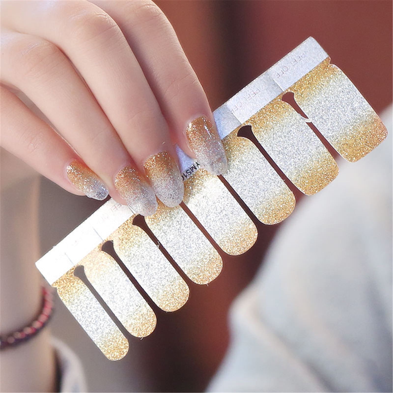 Nail Bling Stickers Cool Nail Stuff Fiberglass Nails Strips Nail Stamping Kits for Short Nails Nail Heart Stencils Cool Nails for Teenagers Kids Stickers 10-12 Polish Strips Petite Nail Decals Self