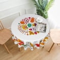 thumbnail image 5 of Fall Round Tablecloth Autumn Table Cover Washable Polyester Tablecloths for Home Kitchen Dining Party Holiday Decor 60 inch, 5 of 6