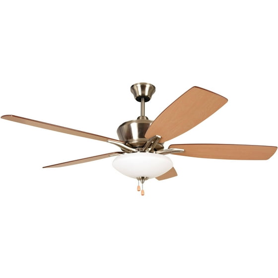 Litex Industries Kala 52" Dual Mount Ceiling Fan, Brushed Nickel Finish