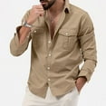 thumbnail image 5 of Mens Casual Button Down Long Sleeve Lapel Cargo Shirts Jacket Outwear Coat Tops, 5 of 10