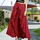 thumbnail image 3 of Cintura Wrap Faldas Pantalones Falda larga casual para mujer Cintura elástica Estilo elegante Traje diario (Rojo XXL) Ygjytge para Mujer Rojo T S, 3 of 6